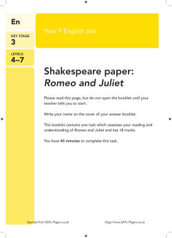 2011 YR9 SATs English Shakespeare Paper (Romeo
