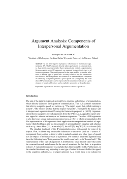 Argument Analysis: Components of Interpersonal