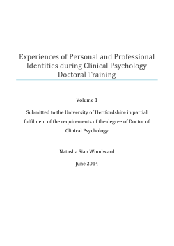Experiences of Personal and Professional Identities during Clinical