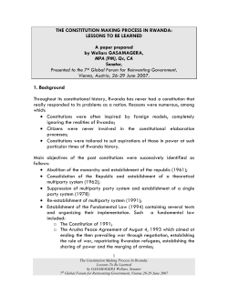 The Constitution Making Process in Rwanda