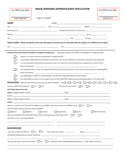 INSIDE WIREMAN APPRENTICESHIP APPLICATION