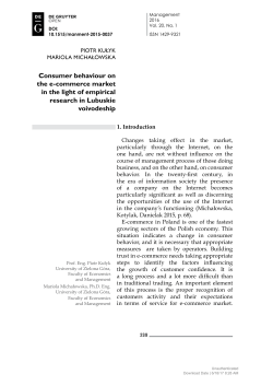 Consumer behaviour on the e-commerce market in the light of