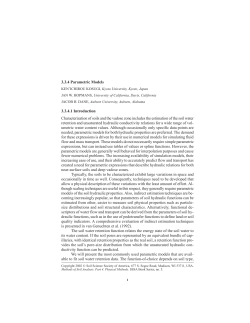 3.3.4 Parametric Models 3.3.4.1 Introduction Characterization of