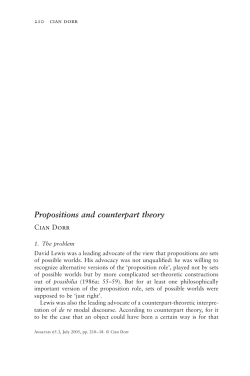 Propositions and counterpart theory