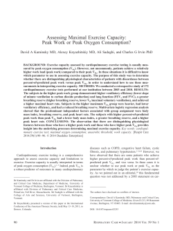 Assessing Maximal Exercise Capacity: Peak Work or Peak Oxygen