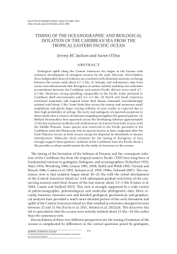 timing of the oceanographic and biological isolation of