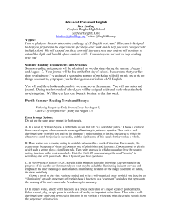 Advanced Placement English - Garfield Heights City Schools