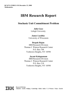 Stochasic Unit Committment Problem