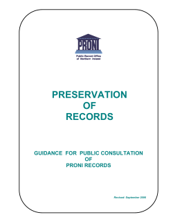 PRESERVATION OF RECORDS