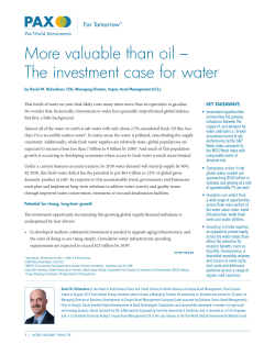 More valuable than oil &ndash; The investment case for water