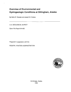 Hydrogeologic Conditions at Dillingham, Alaska