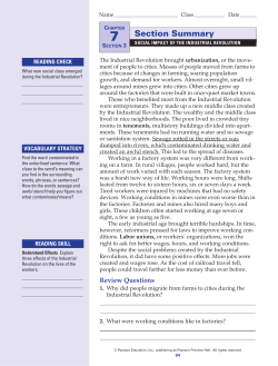 Section Summary Ch.7.3: Social Impact of the Industrial Revolution