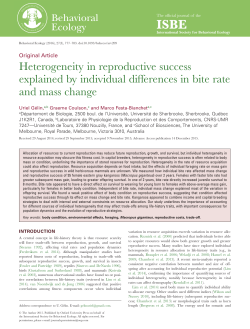 Heterogeneity in reproductive success explained