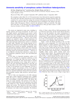 Ammonia sensitivity of amorphous carbon film/silicon heterojunctions