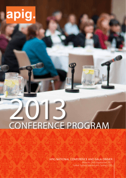 CONFERENCE PROgRam - Australian Professional Indemnity Group
