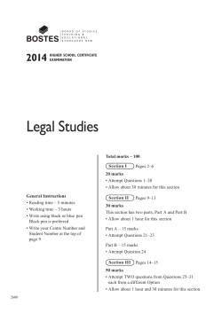 2014 HSC Legal Studies