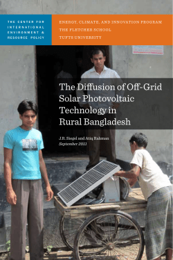 The Diffusion of Off-Grid Solar Photovoltaic Technology in Rural