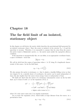 Chapter 18 The far field limit of an isolated, stationary