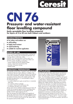 Pressure- and water-resistant floor levelling compound