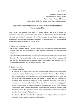 Fujitsu Introduces "Performance Share," a