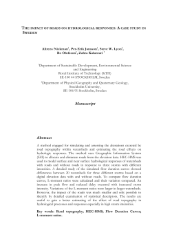 The impact of roads on hydrological responses: A case study in