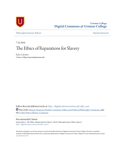 The Ethics of Reparations for Slavery