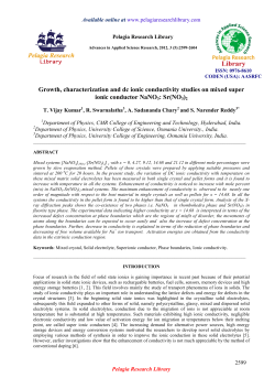 Growth, characterization and dc ionic conductivity studies