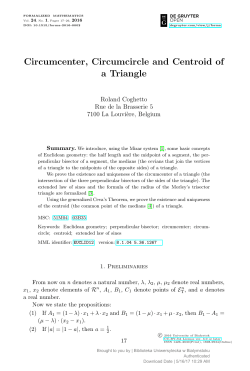 Circumcenter, Circumcircle and Centroid of a Triangle