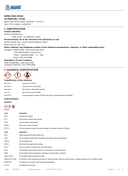 Safety Data Sheet ULTRAPLAN 1 PLUS 1. IDENTIFICATION 2