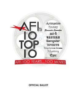 AFI`s 10 Top 10 Ballot - American Film Institute