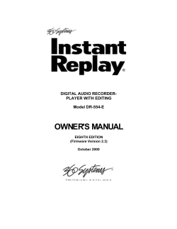 owner`s manual