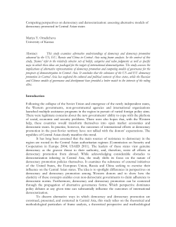 Competing perspectives on democracy and