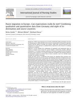 Nurse migration in Europe&mdash;Can expectations really be met