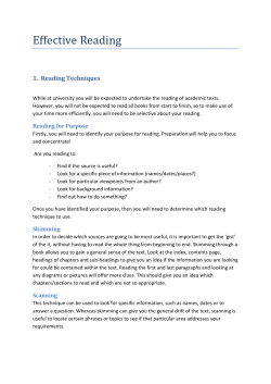 Effective Reading - ASK: Academic Skills