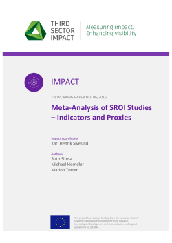 Meta-Analysis of SROI Studies