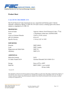 Product Sheet CALCIUM CHLORIDE 32%