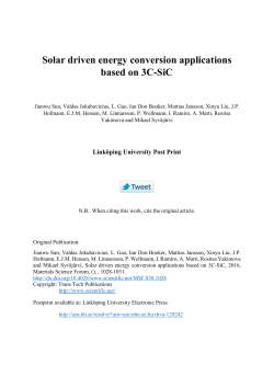 Solar driven energy conversion applications based on 3C-SiC