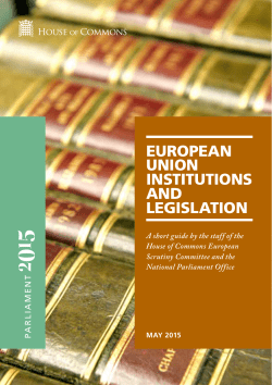 European Union Institutions and Legislation