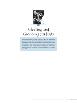 Selecting and Grouping Students