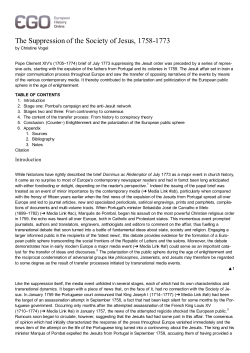 The Suppression of the Society of Jesus, 1758-1773