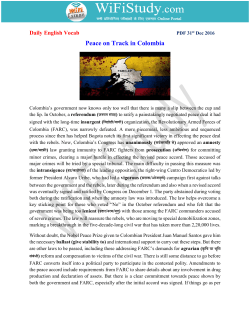 Peace on Track in Colombia