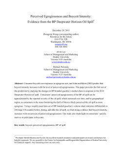 Perceived Egregiousness and Boycott Intensity