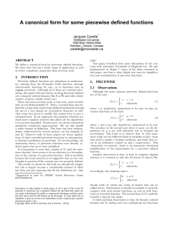A canonical form for some piecewise defined functions