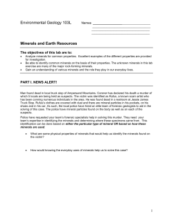 Minerals and Earth Resources