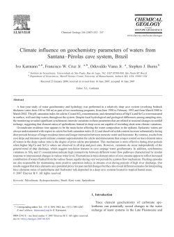 Climate influence on geochemistry parameters of waters from