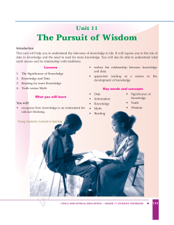 Unit 11 The Pursuit of Wisdom