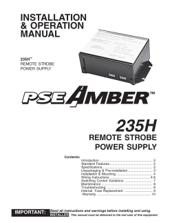 235H Remote Strobe Power Supply Installation Guide