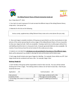 The Sliding Filament Theory of Muscle Contraction Candy Lab Due