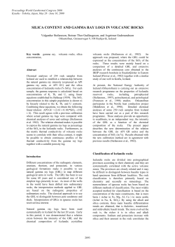 SILICA CONTENT AND GAMMA RAY LOGS IN VOLCANIC ROCKS
