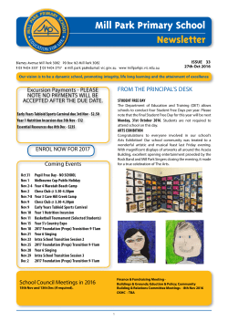 from the principal`s desk - Mill Park Primary School